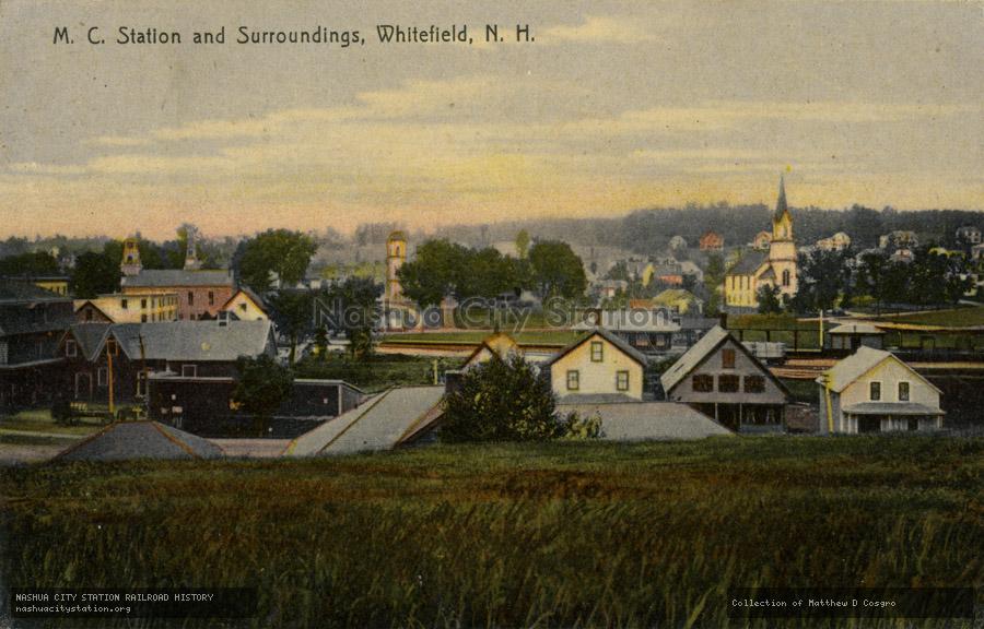 Postcard: Maine Central Station and Surroundings, Whitefield, New Hampshire